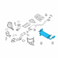 OEM Nissan Exhaust, Main Muffler Assembly Diagram - 20100-1AA2A