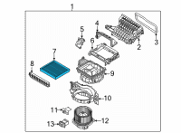 OEM 2022 Kia Seltos Air Filter Assembly Diagram - 97133J9000