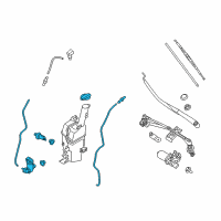 OEM 2018 Kia Sedona Washer Reservoir & Pump Assembly Diagram - 98610A9510