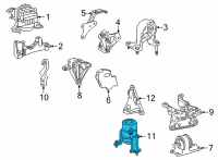 OEM 2021 Toyota Avalon Front Transmission Mount Diagram - 12361-F0170