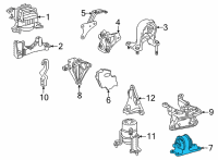 OEM 2021 Toyota Camry Side Transmission Mount Diagram - 12372-F0190