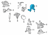 OEM 2021 Toyota Avalon Rear Mount Diagram - 12371-F0190