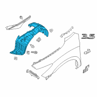 OEM Nissan Pathfinder Protector-Front Fender, RH Diagram - 63840-9NB0A