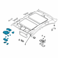 OEM 2015 Hyundai Sonata Overhead Console Lamp Assembly Diagram - 92810-4R000-TX