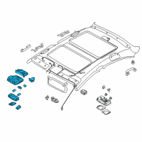 OEM 2013 Hyundai Sonata Overhead Console Lamp Assembly Diagram - 92810-4R000-TX