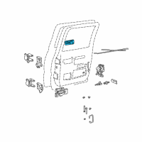 OEM 1997 Chevrolet K2500 Suburban Handle Asm-Rear Side Door Outside <Use 1C5L*Black Diagram - 15742234