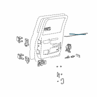 OEM 2000 GMC C3500 Rod-Rear Side Door Inside Handle Diagram - 15692234