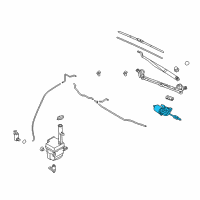 OEM 2012 Hyundai Sonata Windshield Wiper Motor Assembly Diagram - 98110-3S000