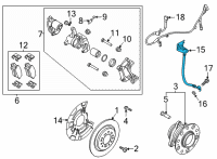 OEM 2021 Kia Sorento Hose-Rear Wheel Lh Diagram - 58737P2000