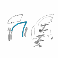 OEM 2000 Toyota Tundra Glass Run Diagram - 68151-0C010