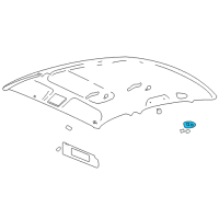 OEM 2002 Cadillac Seville Lamp Asm, Roof Rail Rear Courtesy & Reading *Shale Diagram - 12481078