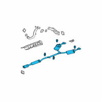 OEM 2011 Cadillac DTS Exhaust Muffler Assembly (W/ Catalytic Converter, Exhaust Diagram - 25793476