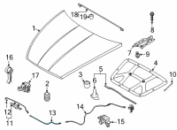 OEM 2020 Hyundai Sonata Cable Assembly-Hood Latch Release Diagram - 81190-L1100