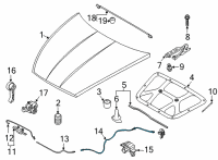OEM 2014 Hyundai Sonata Cable Assembly-Hood Latch Release Diagram - 81190-3S000