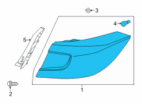 OEM 2018 Honda Accord Taillight Assy., L. Diagram - 33550-TVA-A01