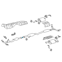 OEM 2021 Lexus ES350 Gasket, Exhaust Pipe Diagram - 90917-A6004