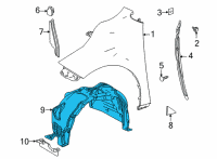 OEM 2022 Toyota Sienna Fender Liner Diagram - 53805-08061