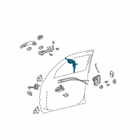 OEM Lexus GX470 Door Lock Cylinder & Key Set, Left Diagram - 69052-60260