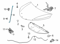 OEM 2022 Toyota Sienna Support Rod Diagram - 53440-08050