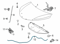 OEM Toyota Sienna Release Cable Diagram - 53630-08040