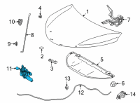 OEM 2022 Toyota Sienna Latch Assembly Diagram - 53510-08060