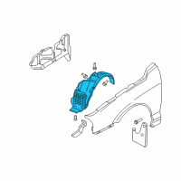OEM 2003 Hyundai Elantra Front Wheel Guard Assembly, Right Diagram - 86812-2D000