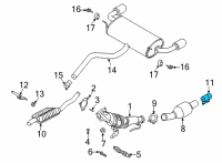 OEM Lincoln Center Pipe Clamp Diagram - EU2Z-5K256-D