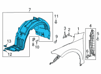 OEM 2022 Honda Civic FENDER ASSY-, L- FR Diagram - 74150-T20-A10