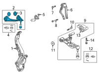 OEM 2021 Acura TLX Arm, Left Front (Upper) Diagram - 51520-TGV-A53