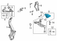 OEM Acura Bracket, Front Compliance Diagram - 51395-TGV-A02