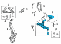 OEM Acura TLX Arm, Right Front (Lower) Diagram - 51350-TGV-A03