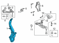 OEM 2021 Acura TLX Knuckle, Right Front Diagram - 51211-TGV-A03