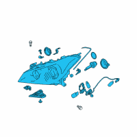 OEM 2013 Infiniti M37 Right Headlight Assembly Diagram - 26010-1MA0D