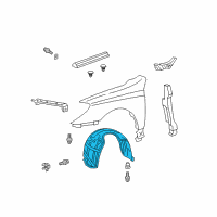 OEM 2007 Toyota Solara Fender Liner Diagram - 53875-AA021