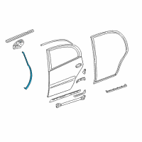OEM 2004 Cadillac DeVille Weatherstrip-Rear Side Door Front Auxiliary Diagram - 10360170