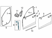 OEM 2021 Acura TLX Seal, Right Front Diagram - 72336-TGV-A01