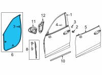 OEM 2021 Acura TLX Weatherstrip, Right Front Diagram - 72310-TGV-A01