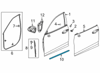 OEM Acura TLX Seal, Right Front Door Diagram - 72327-TGV-A01