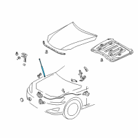 OEM 2007 Lexus IS250 Hood Support Assembly, Left Diagram - 53450-0W082