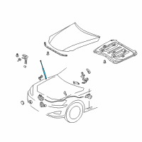 OEM 2012 Lexus IS350 Hood Support Assembly, Left Diagram - 53450-0W082