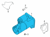 OEM 2022 Nissan Frontier Cover-Starter Motor Diagram - 23300-9BT0A