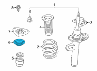 OEM 2021 Nissan Rogue Bearing-Strut Mounting Diagram - 54325-6RA0A