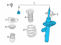 OEM 2021 Nissan Rogue Strut Kit-Front Suspension, RH Diagram - E4302-6RR0E