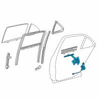 OEM 2003 Lexus LS430 Regulator Sub-Assy, Rear Door Window, RH Diagram - 69803-50030