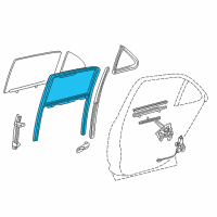 OEM 2001 Lexus LS430 Run, Rear Door Glass, RH Diagram - 68142-50013