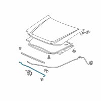 OEM Oldsmobile Bravada Rod, Hood Hold Open Diagram - 10393350