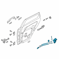 OEM Kia Niro Rear Door Latch Assembly, Left Diagram - 81410G5000