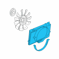 OEM 2005 Hummer H2 Shroud, Engine Coolant Fan Diagram - 15183154