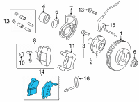 OEM Mercury Front Pads Diagram - CU2Z-2V001-H