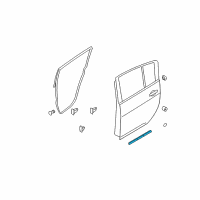 OEM 2011 Nissan Leaf Seal-Rear Door Partition, RH Diagram - 82838-3NA0A